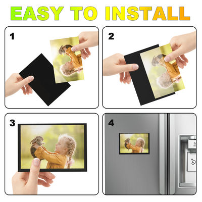 Rectangular Strong Black Magnetic Photo Sleeves For Refrigerator Hanging Moisture Resistant