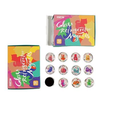 Glass Fridge Magnet Dia20mm 30mm 50mm Tourist Souvenir Magnet