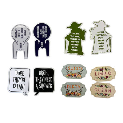 Double Sides Fridge Magnet Sticker 90x50mm Dishwasher Sign