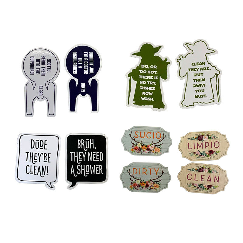 Double Sides Fridge Magnet Sticker 90x50mm Dishwasher Sign